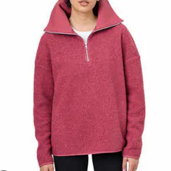 Elle Sweaters - NEW Elle Quarter Zip Fleece Pullover Size Large